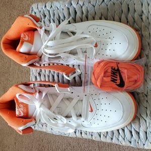 Nike Air Force 1 Mid -  White and Orange (9.5)